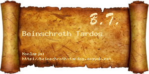 Beinschroth Tardos névjegykártya